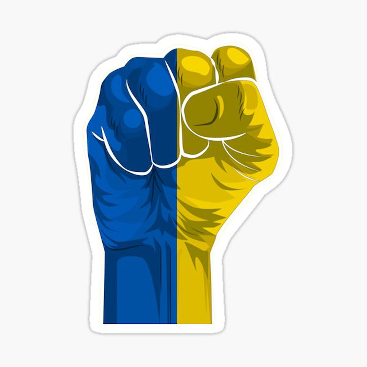 Ukrayna Ukraine Bayrak Deseni yumruk Araba Sticker Etiket 19CM