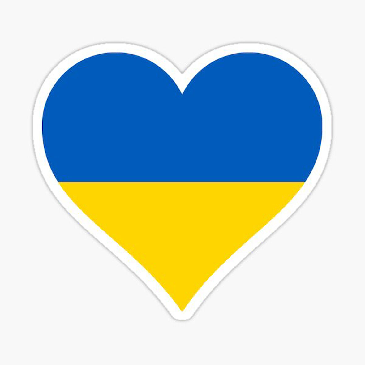 Ukrayna Ukraine Kalp bayrak Sticker Yapıştırma 18CM