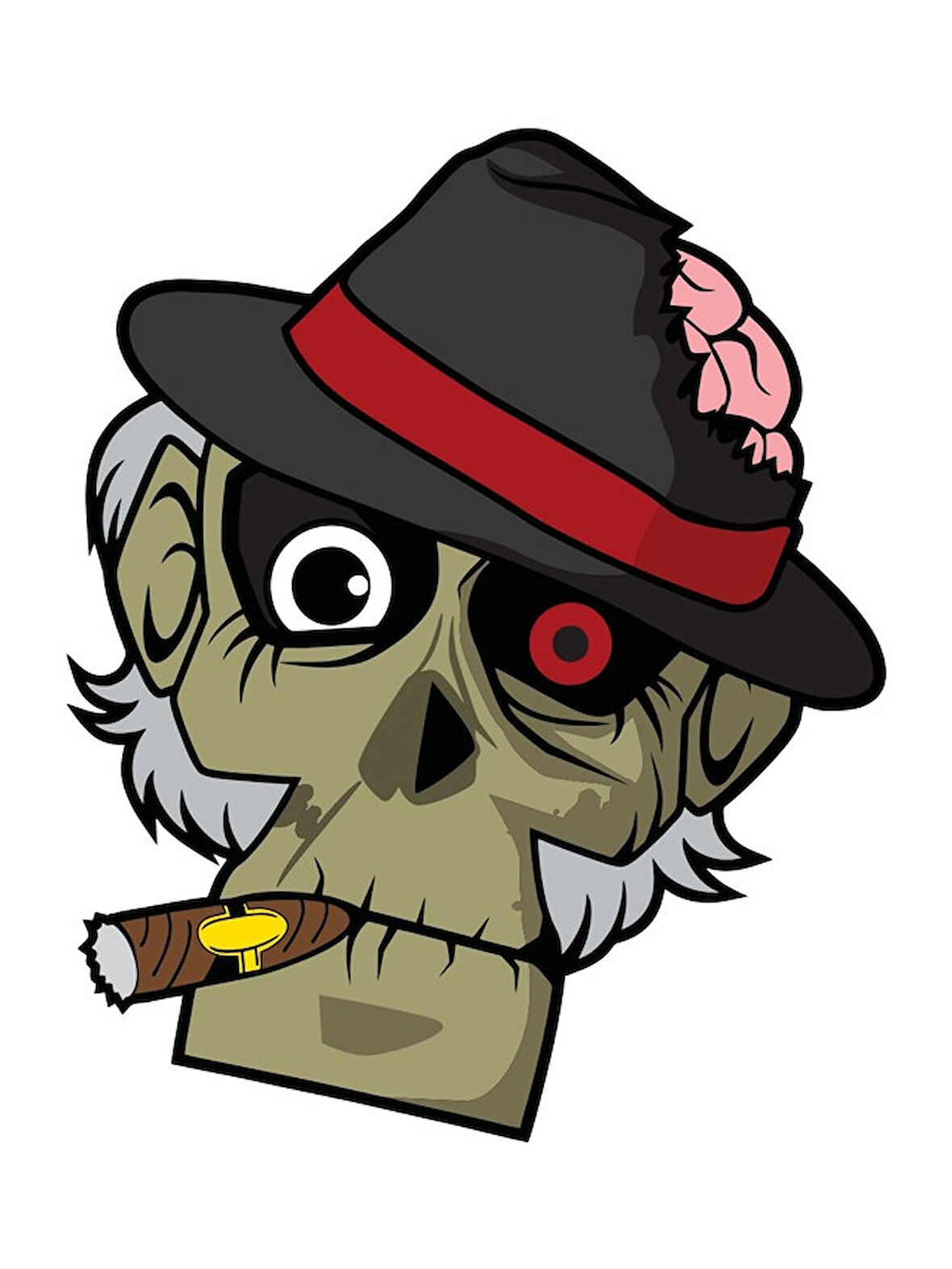 Yaşlı Kurukafa Kuru Kafa Sticker 19CM