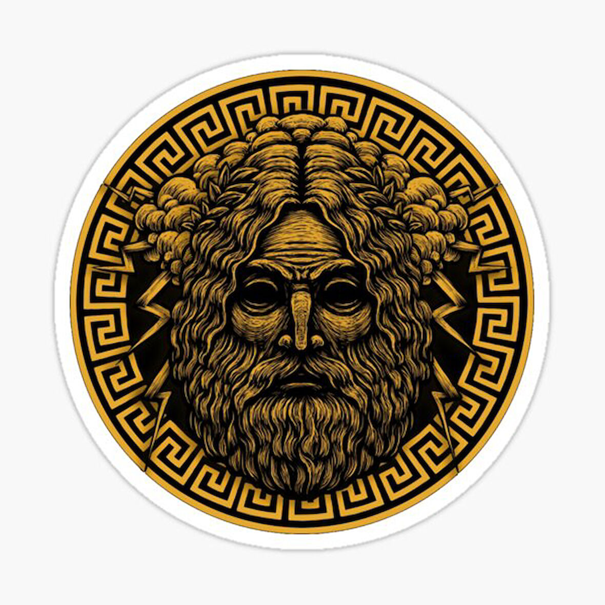 Zeus Gold Sticker Yapıştırma Etiket 19CM