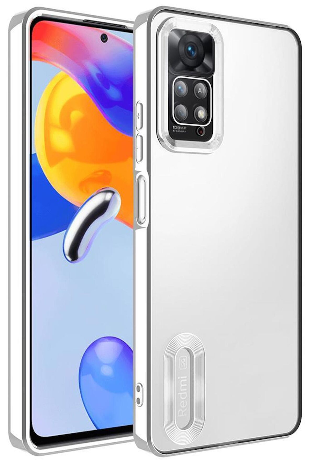 Xiaomi Redmi Note 11 Pro 5G Kılıf Köşeleri Renkli Şeffaf Kamera Korumalı Silikon Luxury Kapak