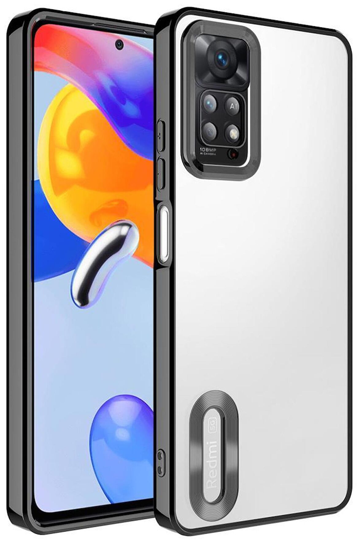 Xiaomi Redmi Note 11 Pro 5G Kılıf Köşeleri Renkli Şeffaf Kamera Korumalı Silikon Luxury Kapak