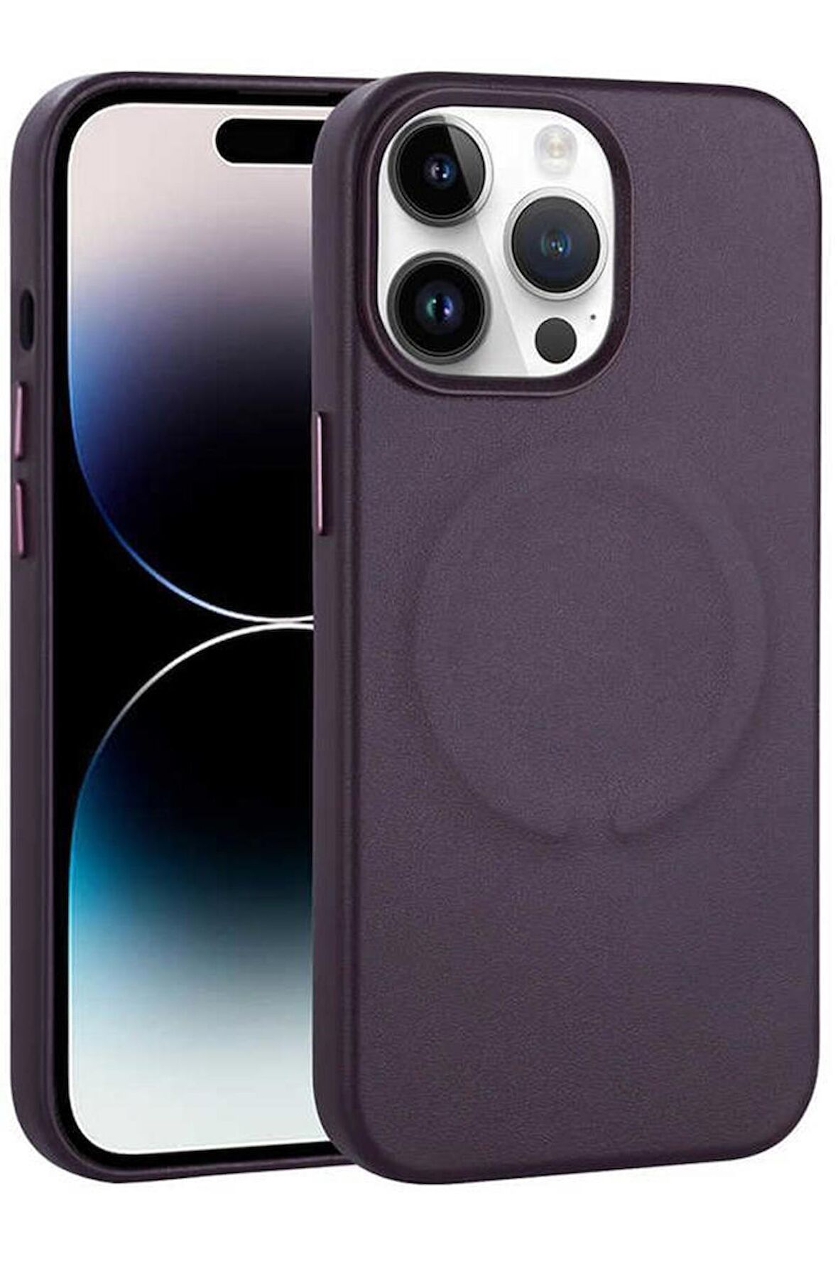 Apple iPhone 14 Pro Kılıf PU Deri Magsafe Wireless Şarj Özellikli Derix Kapak