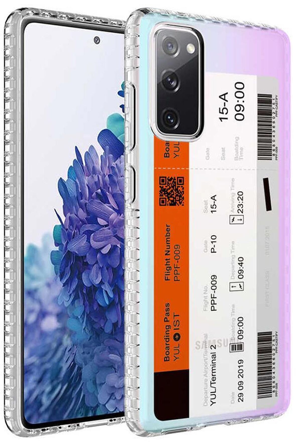 Galaxy S20 FE Kılıf Airbag Kenarlı Renkli Desenli Elegans Silikon