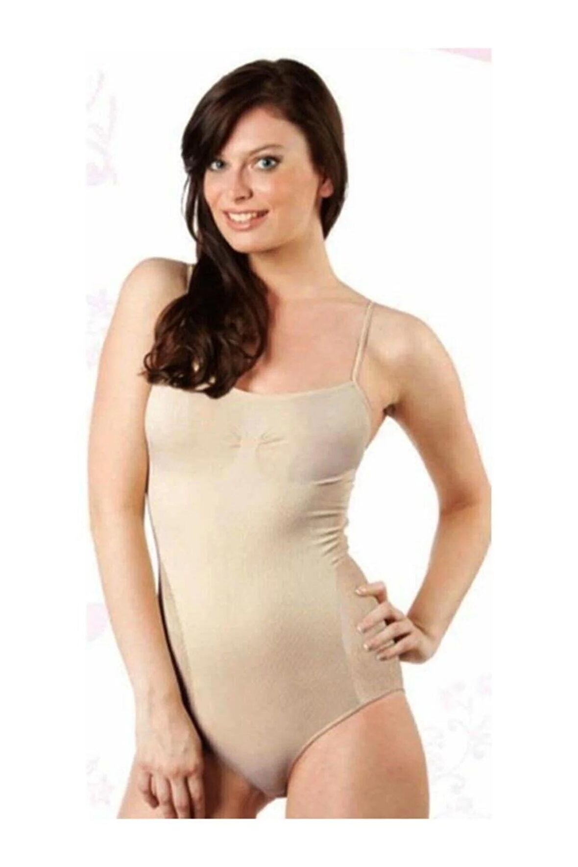 Kadın Ten Rengi Korseli Çıtçıtlı Body