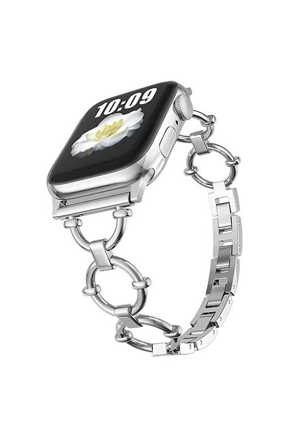 ​​​Apple Watch Uyumlu Ultra 49mm Metal Taşlı Gövde Koruma Halka Tasarım Kordon 