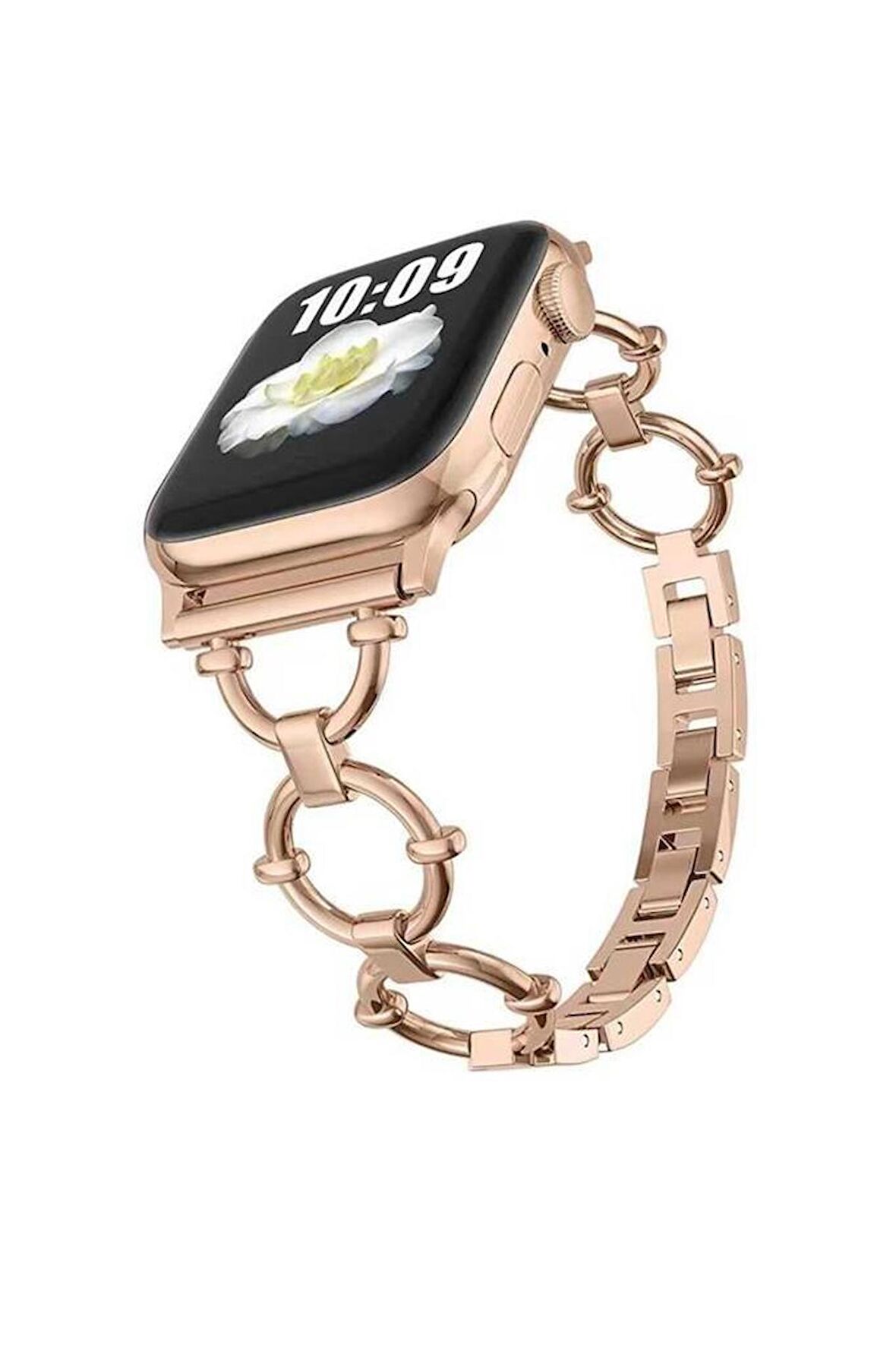 ​​​Apple Watch Ultra 49mm Metal Taşlı Gövde Koruma Halka Tasarım Kordon