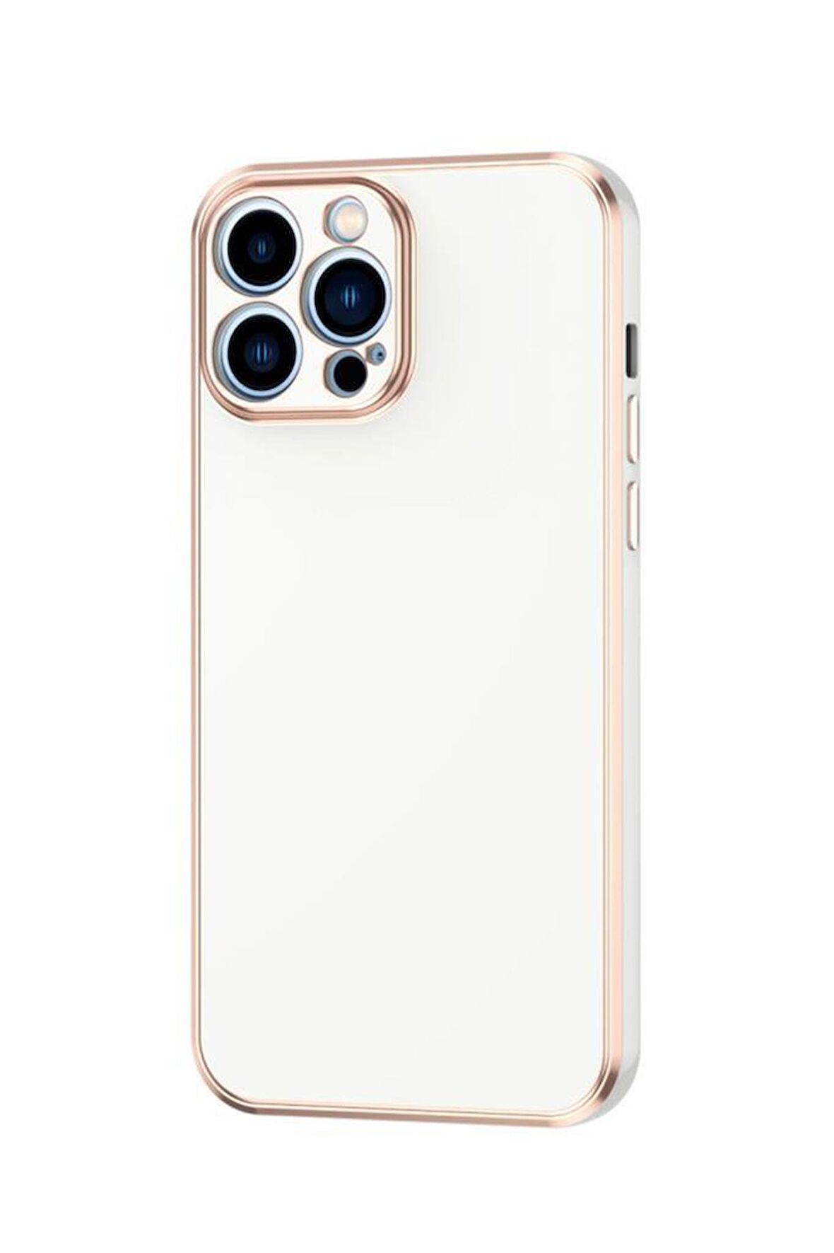 Apple iPhone 14 Pro Kılıf Kamera Korumalı Altın Kenar Tasarım Silikon