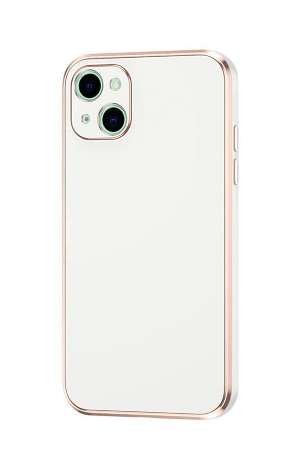 Apple iPhone 14 Kılıf Kamera Korumalı Altın Kenar Tasarım Silikon