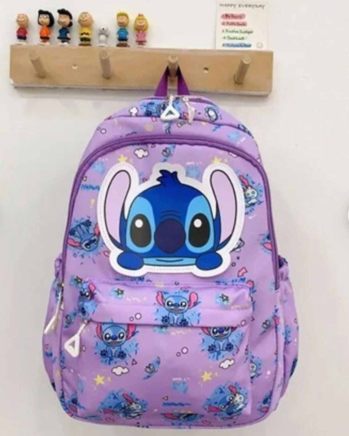 Petityu Mor Stitch Şirin İlkokul Ortaokul Çantası 