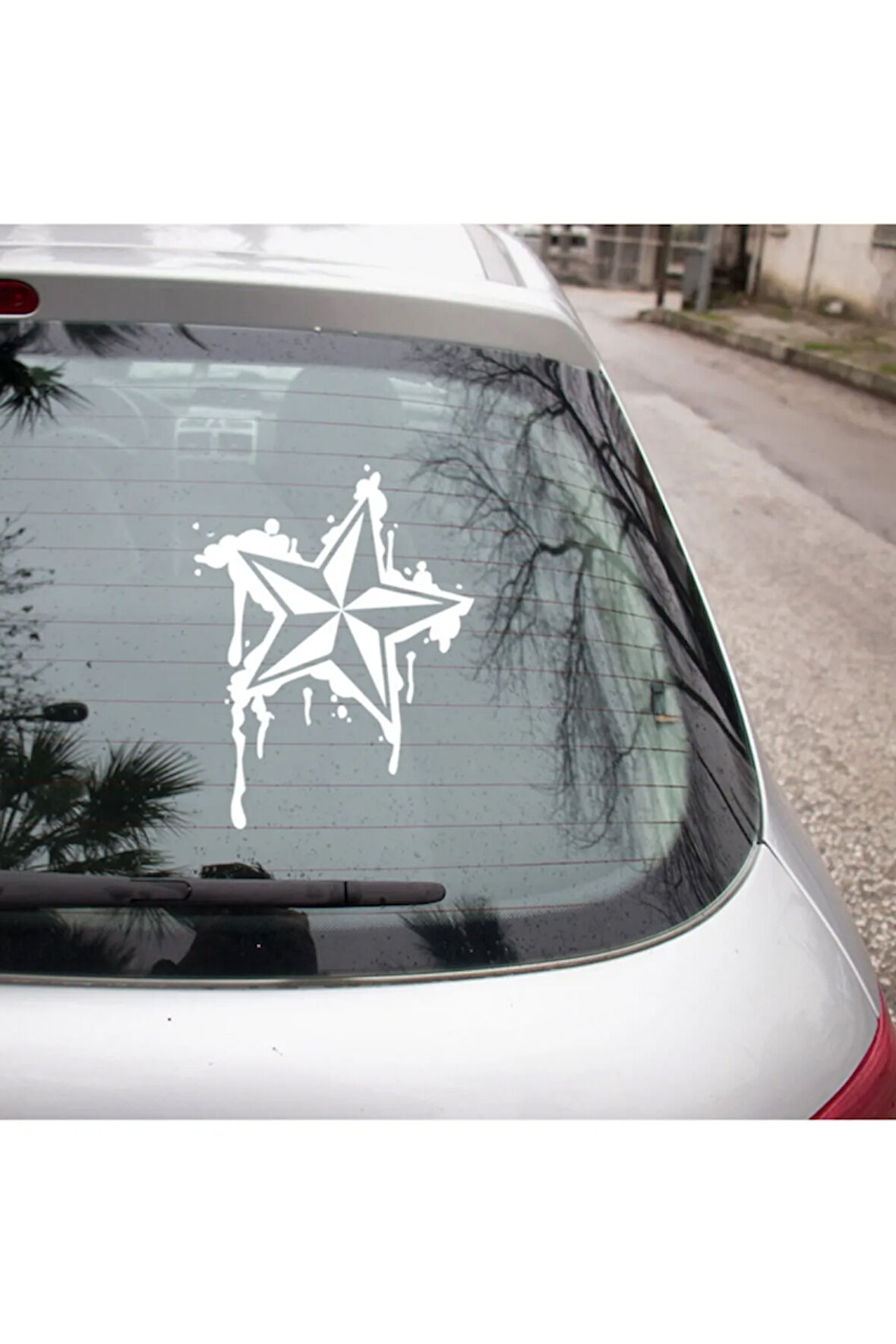 Army Asker Yıldız İçi Efektli Sticker 20 cm BEyaz Renk