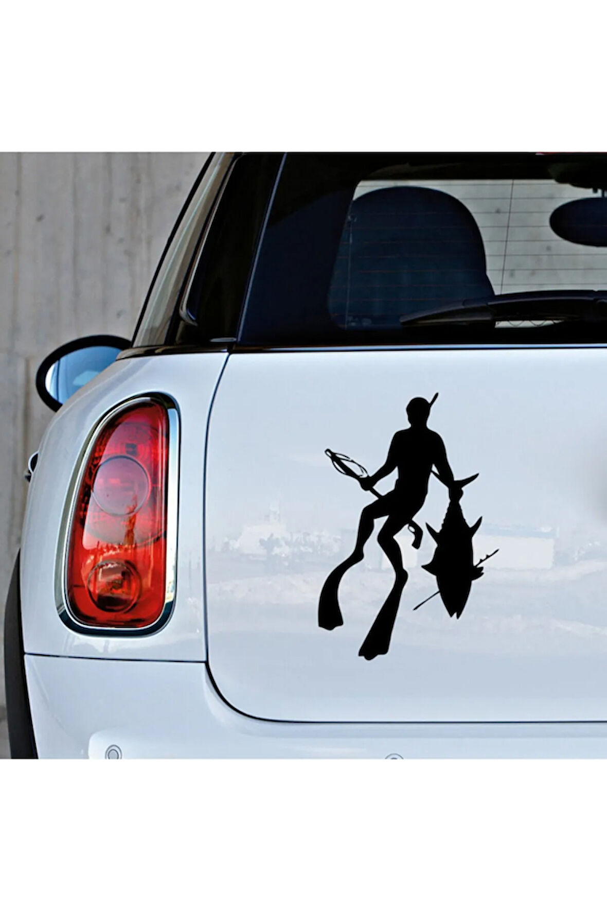 Balık Zıpkın Avcılık Av Oto Araba Sticker Etiket yapıştırma 20CM Siyah