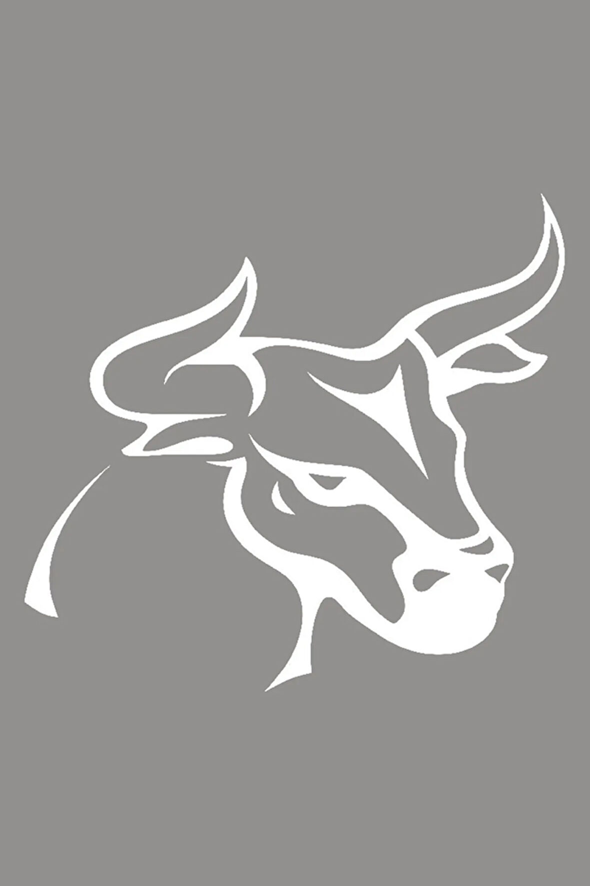 Boynuzlu Boğa Öküz Araba Duvar Sticker Beyaz Renk