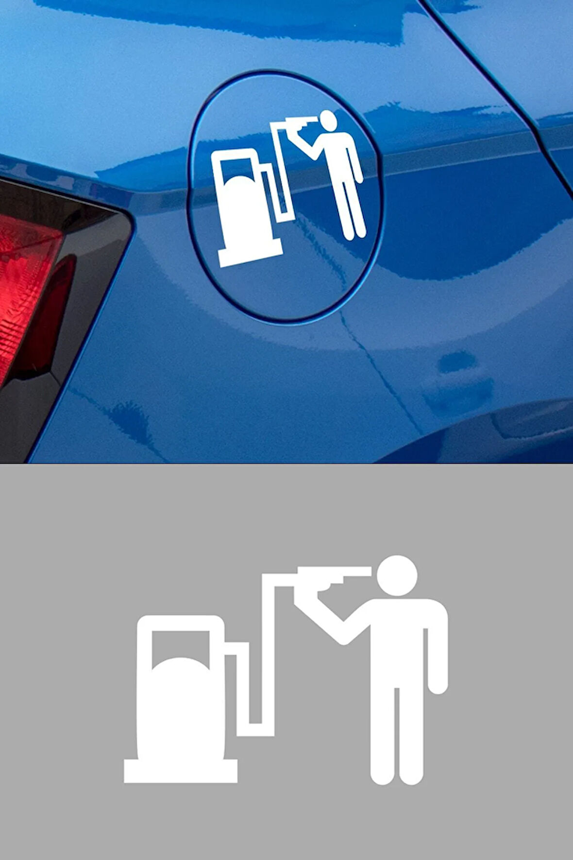 Depo Yakıt Kapağı Oto Sticker Araba Sticker BEyaz Oto Sticker  15cm