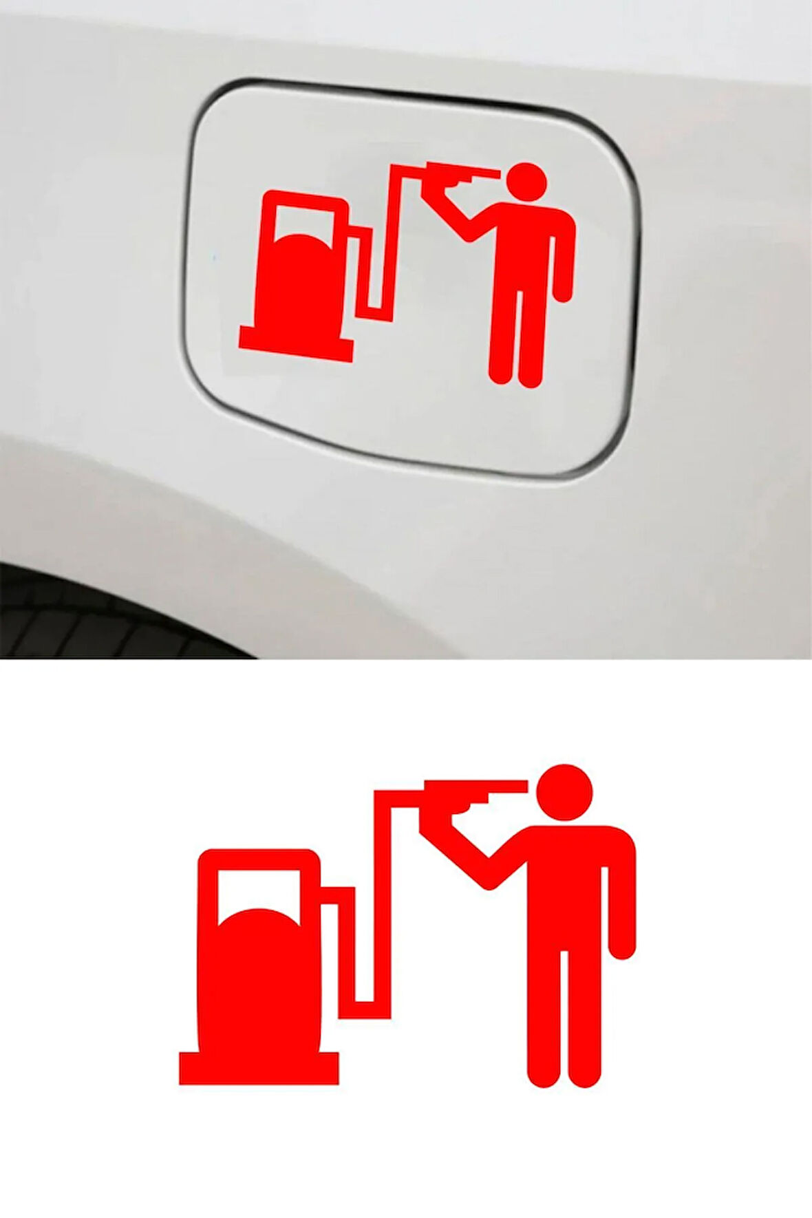 Depo Yakıt Kapağı Oto Sticker Araba Sticker kırmızı Oto Sticker  15cm