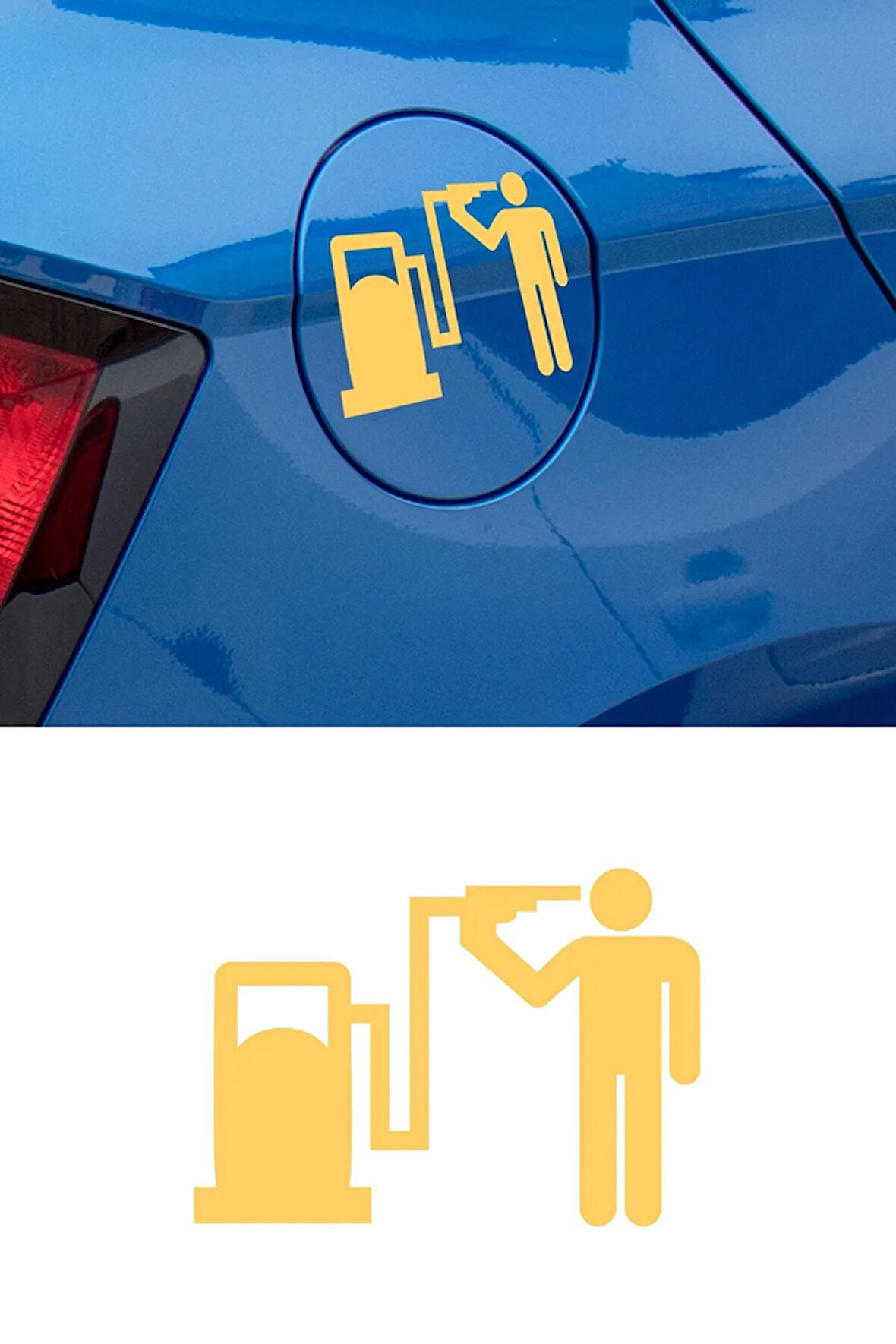 Depo Yakıt Kapağı Oto Sticker Araba Sticker Sarı Oto Sticker  15cm