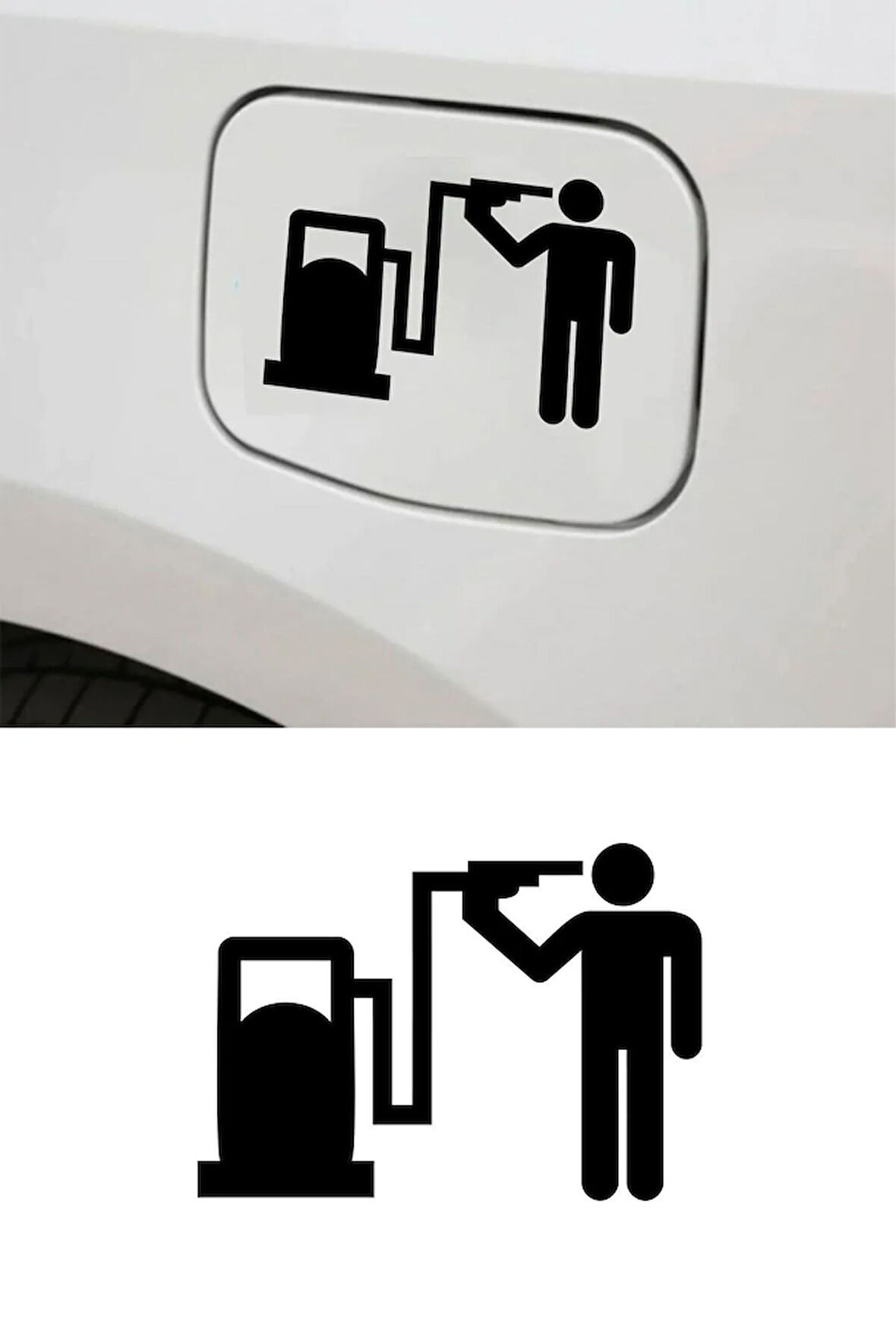 Depo Yakıt Kapağı Oto Sticker Araba Sticker Siyah Oto Sticker 15cm