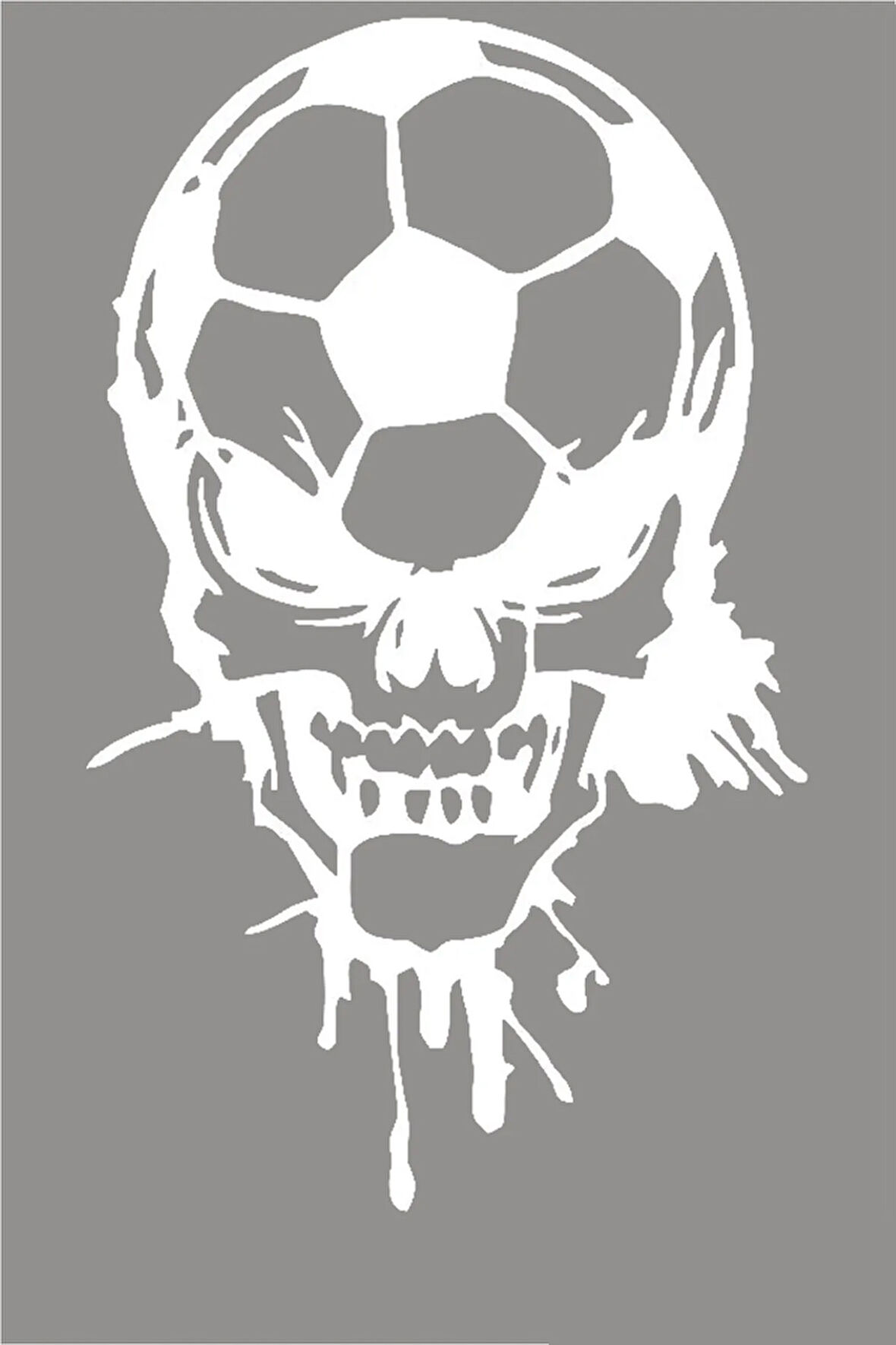 Futbol Topu Ve Kuru Kafa Araç oto Araba Sticker Yapıştırma 15cm Beyaz