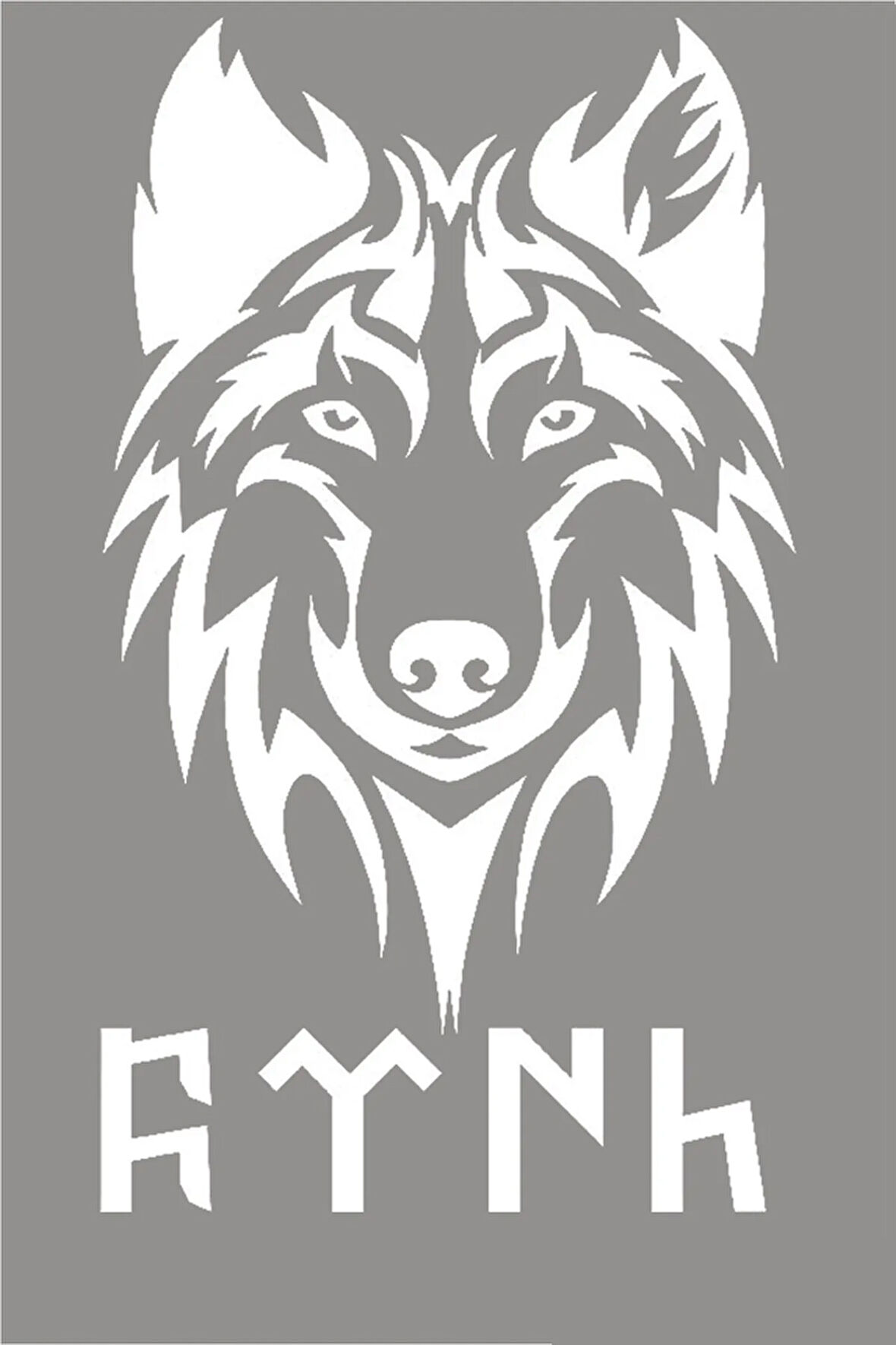 Göktürkçe Türk Yazı Ve Kurt Modifiye Araba Oto Sticker 15cm Beyaz Renk