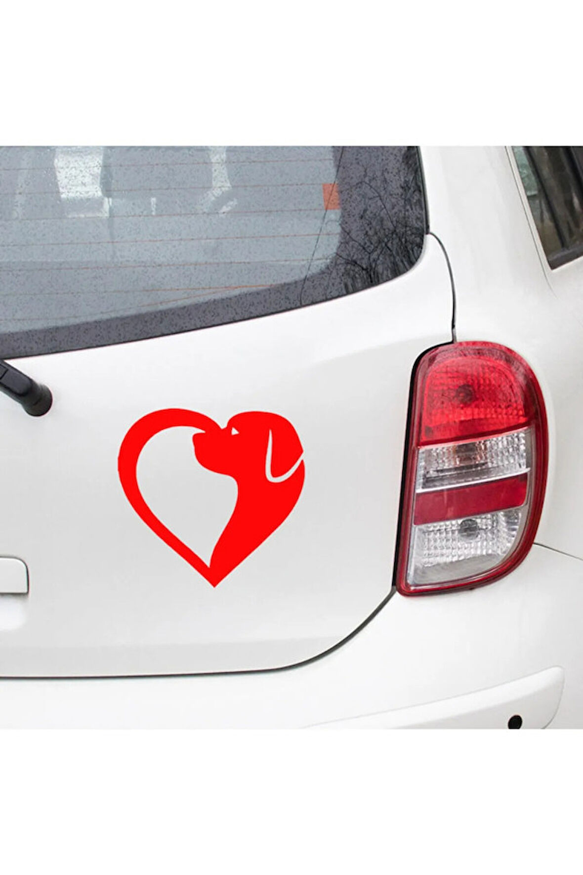Kalp Ve Fil Işareti Petshop Araba Cam Oto Sticker 25cm