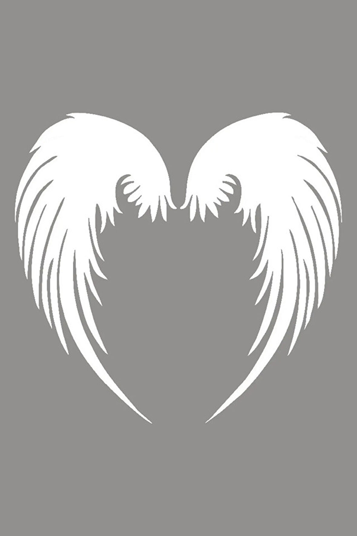 Kanat Melek Oto Araba Etiket Sticker Yapıştırma 15cm Beyaz Renk