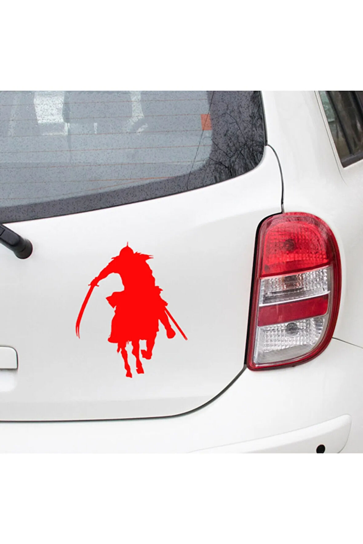 Kılıç Ve At Ile Savaş Cenk Eden Asker Sticker 20cm Kırmızı Renk