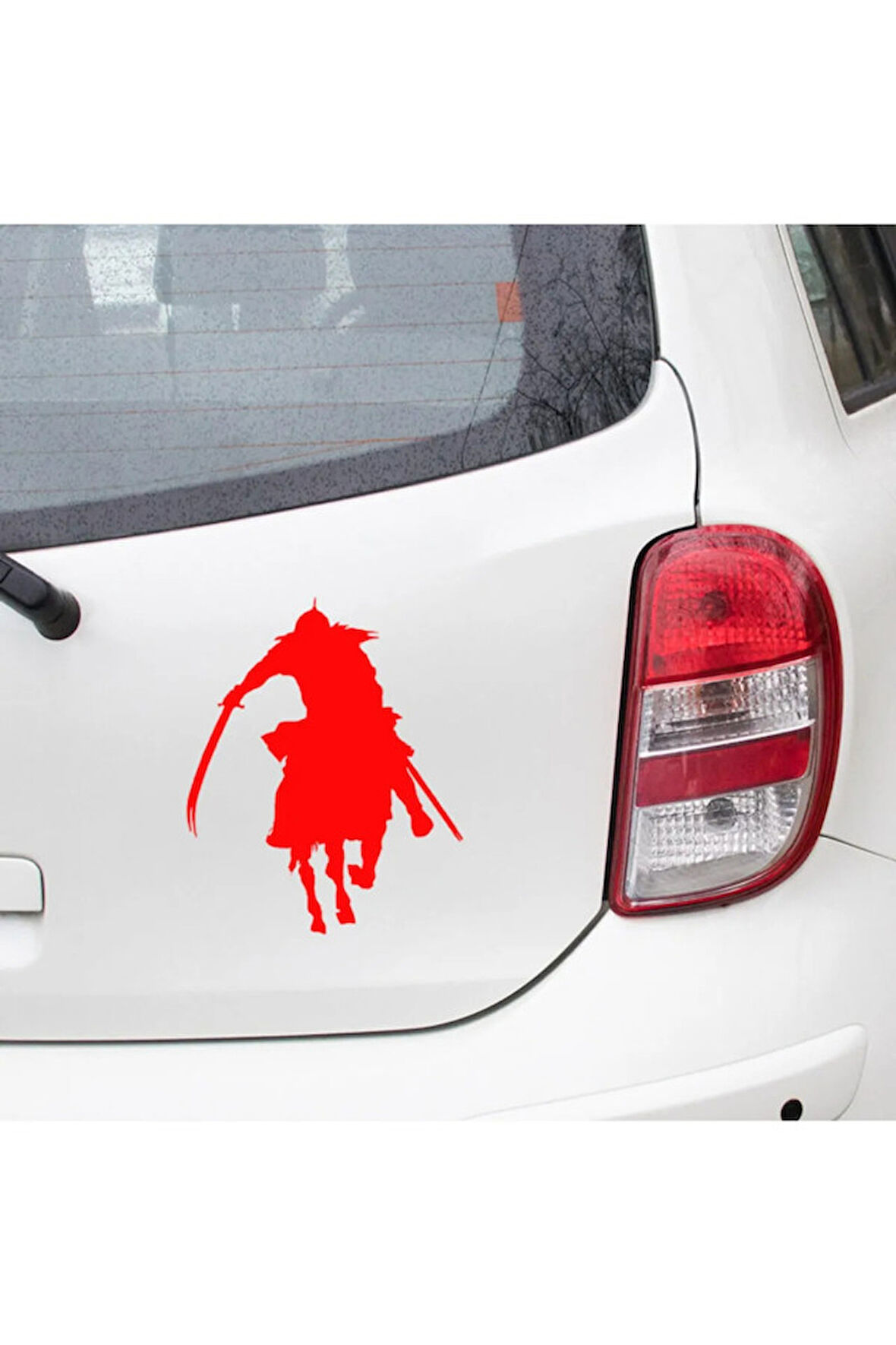 Kılıç Ve At Ile Savaşa Giden Asker Asker Sticker 22cm Kırmızı