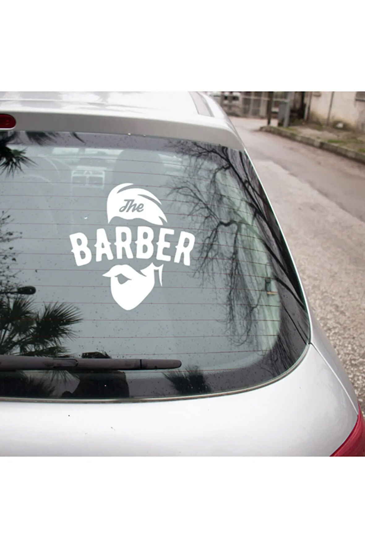 Kuafor Berber oto Sticker Araba Etiket Yapıştırması 20CM Beyaz Renk