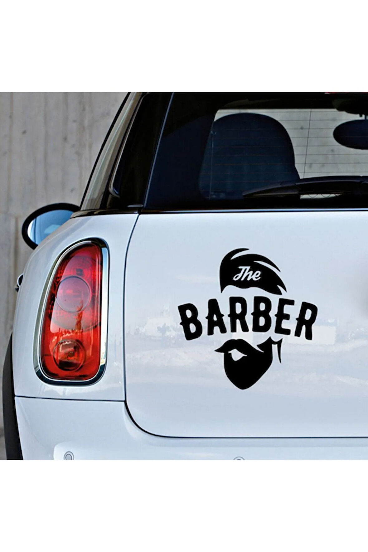 Kuafor Berber oto Sticker Araba Etiket Yapıştırması 20CM Sİyah Renk