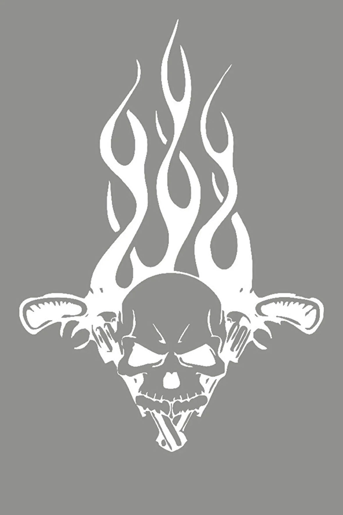 Kuru kafa Alev İlginç Sticker Oto Modifiye yapıştırma Etiket 25CM Beyaz