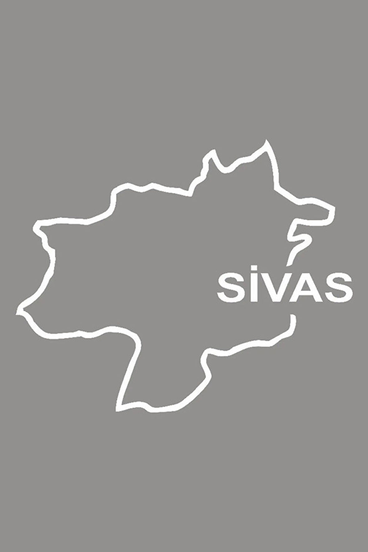 Sivas Haritası Araç oto Araba Için Sticker Yapıştırma 20CM Beyaz Renk