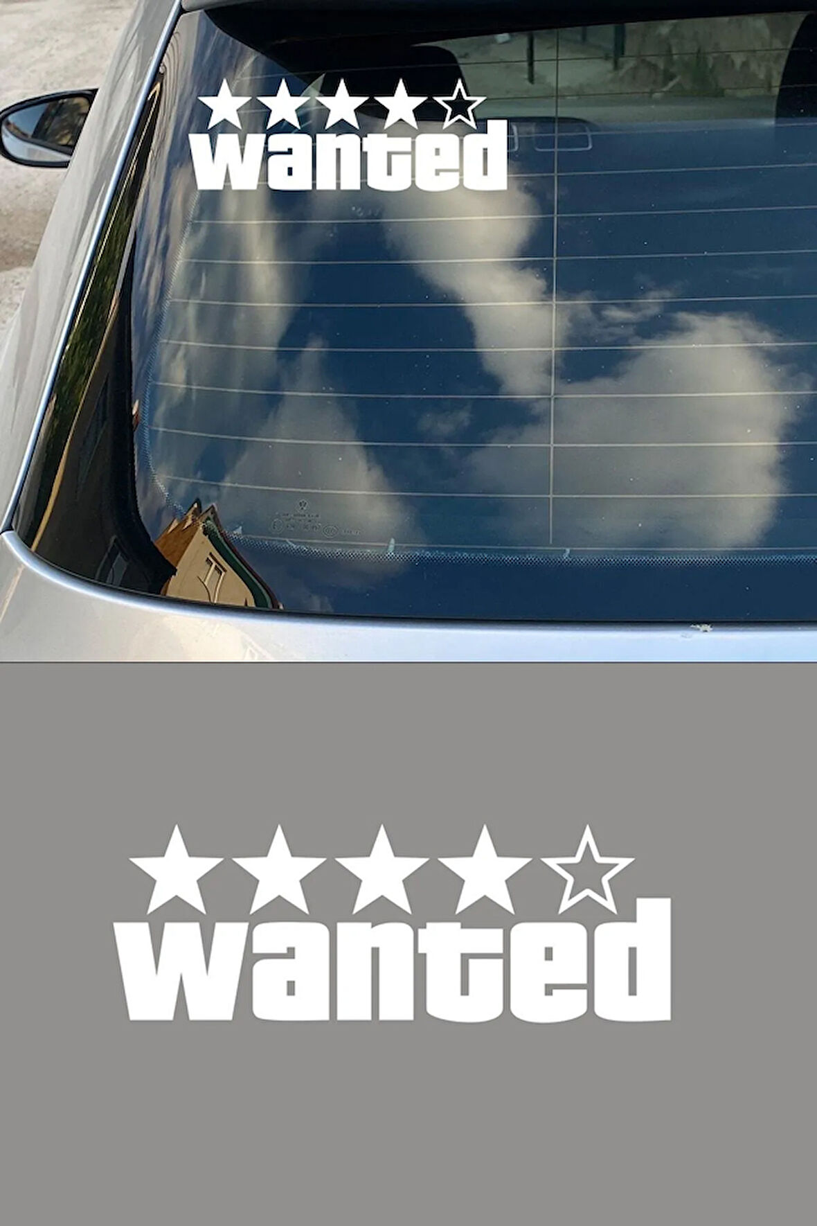 Wanted  Aranıyor oto Sticker Araba etiket beyaz Renk 20CM