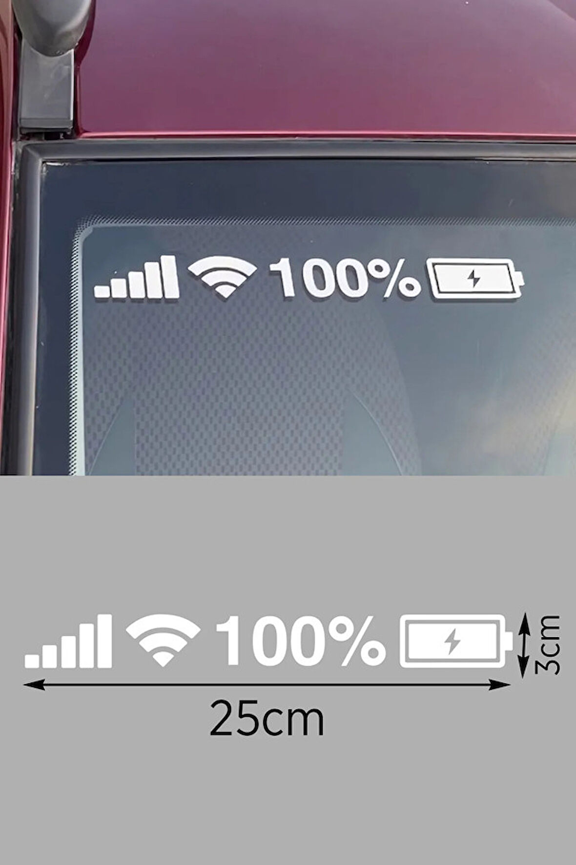 Wifi Batarya Pil Wifi Oto Sticker Araba Oto Sticker 25cm Beyaz