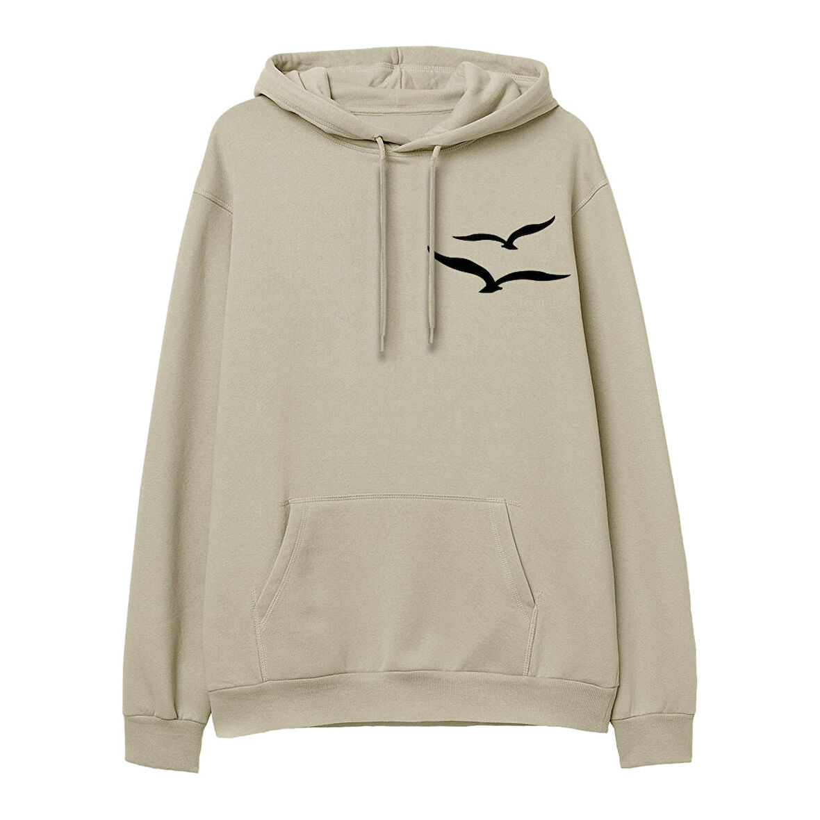 Gull  Baskılı Krem Hoodie
