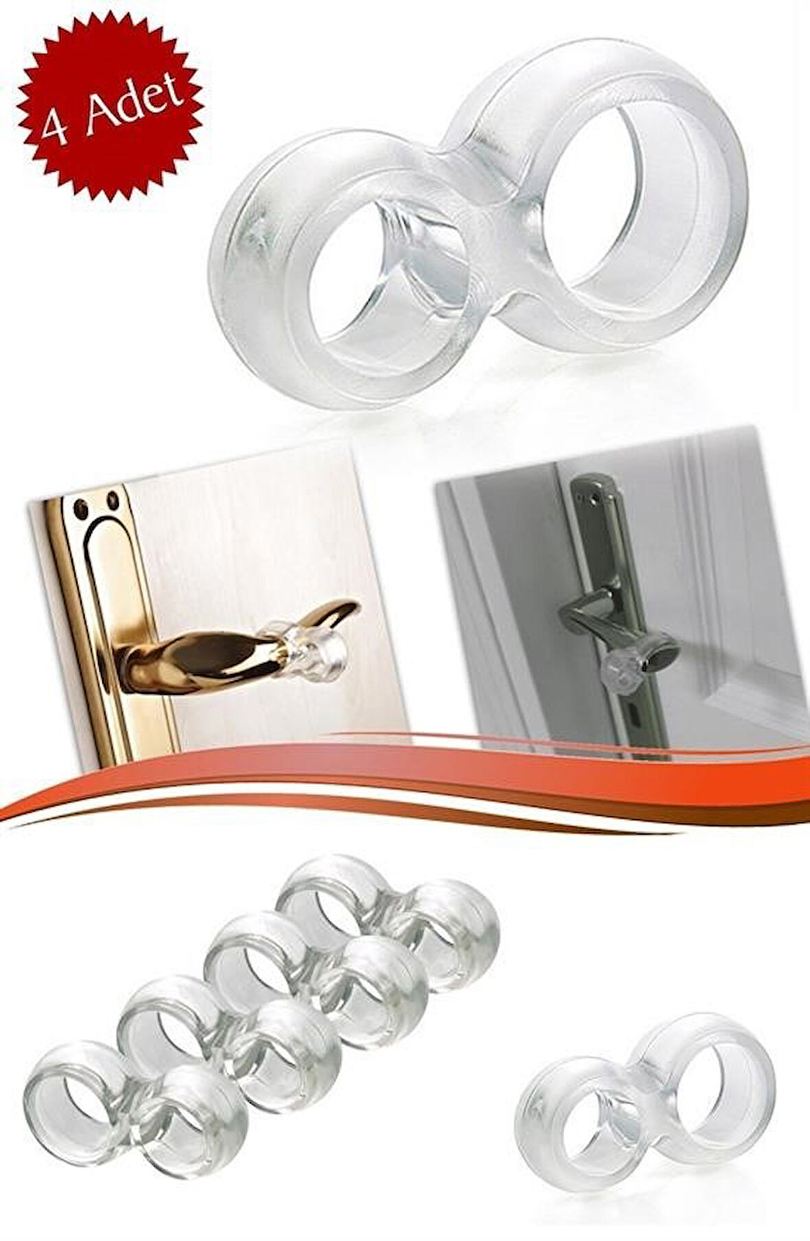 By Nevser® Silikon Kapı & Pencere Vurma Önleyici Stoper Kapı Tamponu 4 Adet