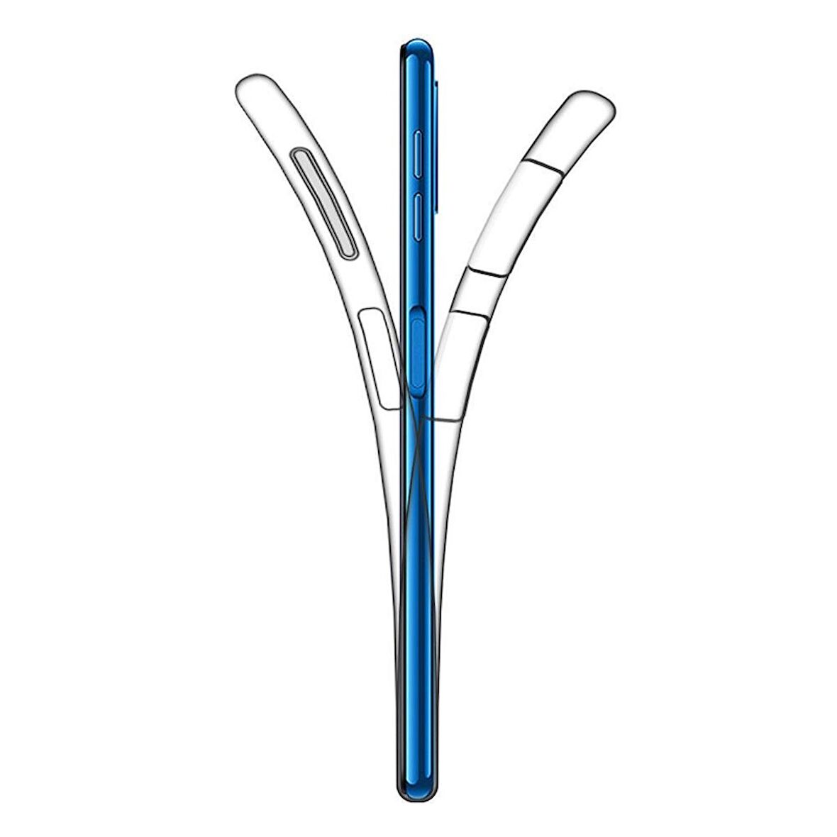 Gpack Samsung Galaxy A30s Kılıf Ön Arka Şeffaf Silikon Koruma