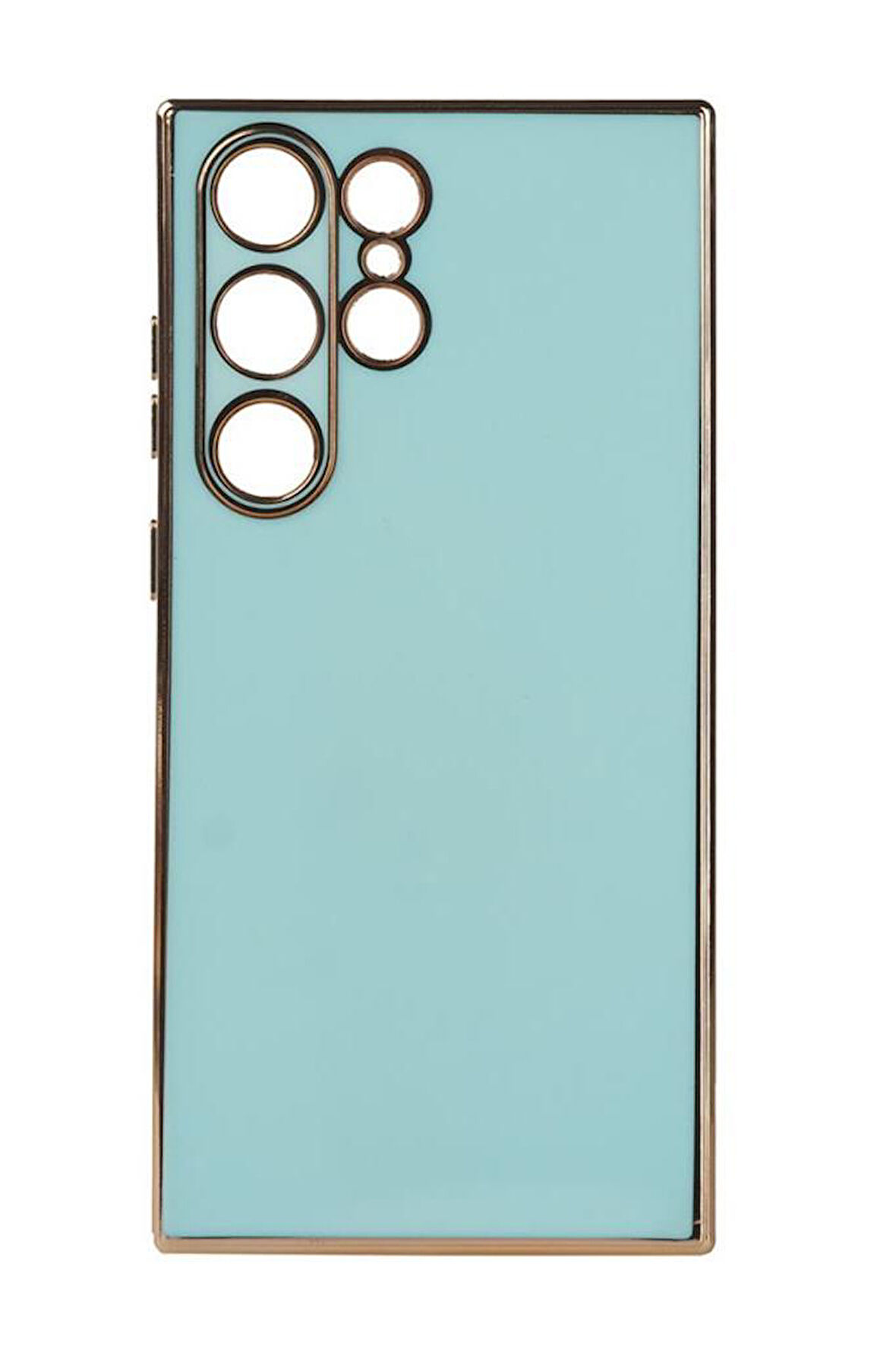 Galaxy S23 Ultra Kılıf Kamera Korumalı Altın Kenar Tasarım Silikon