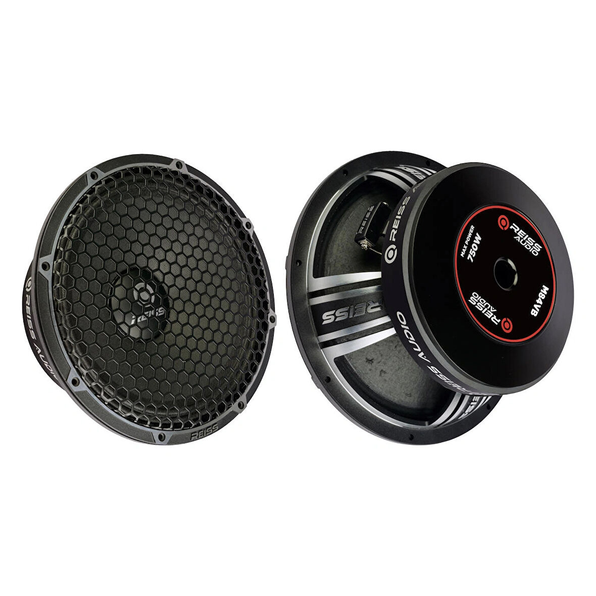 Reiss AUDİO RS-M84VB-750W MAX-375W Rms Profesyonel 20 cm Midrange Hoparlör-METAL KAPAKLI -2 ADETTİR