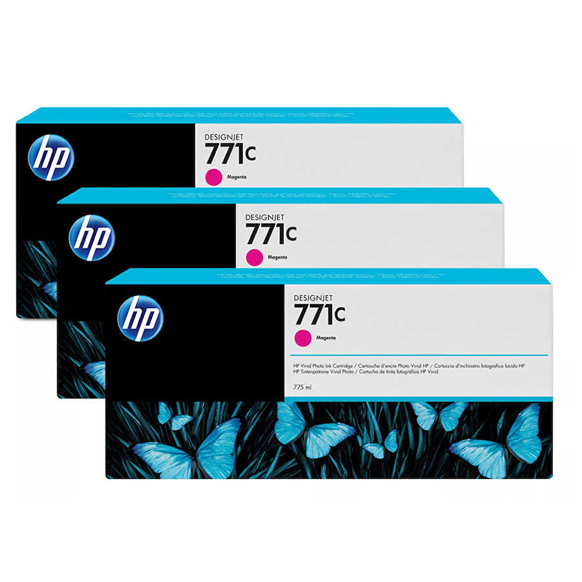 Hp 771c-B6Y33A Kırmızı Orijinal Kartuş Üçlü Paket
