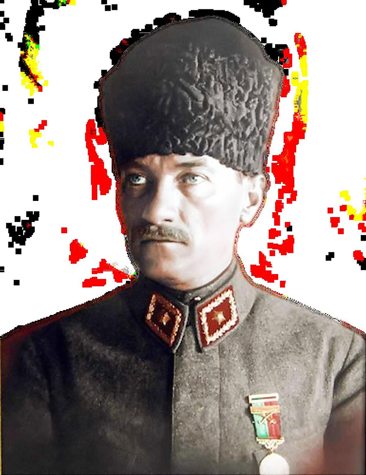 Atatürk Araba Sticker Yapıştırması 18cm ve 7Cm 2 Adet md1