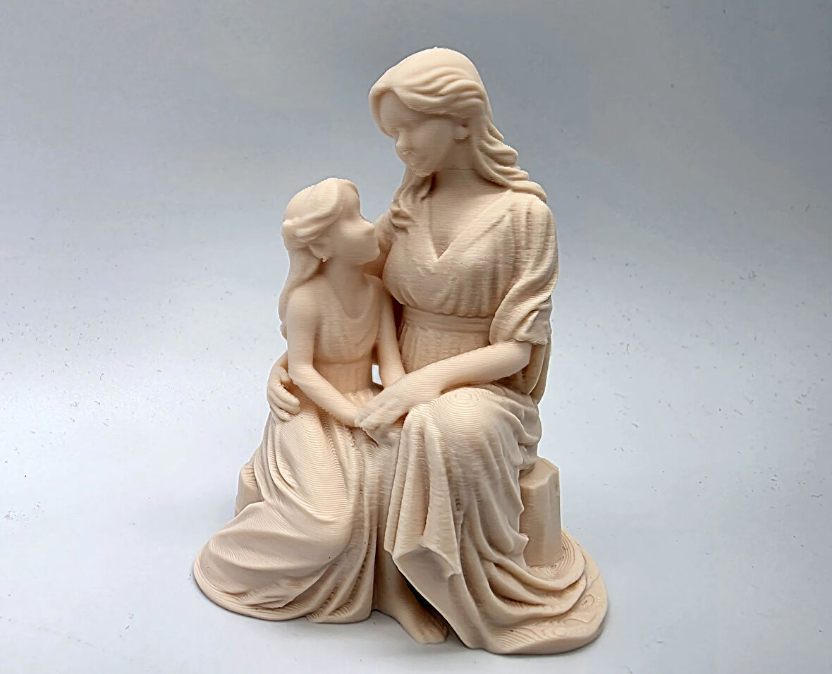 Anne Kız Ahşap Katkılı Ev Dekorasyon Objesi Dekoratif Ürün Hediyelik 13CM