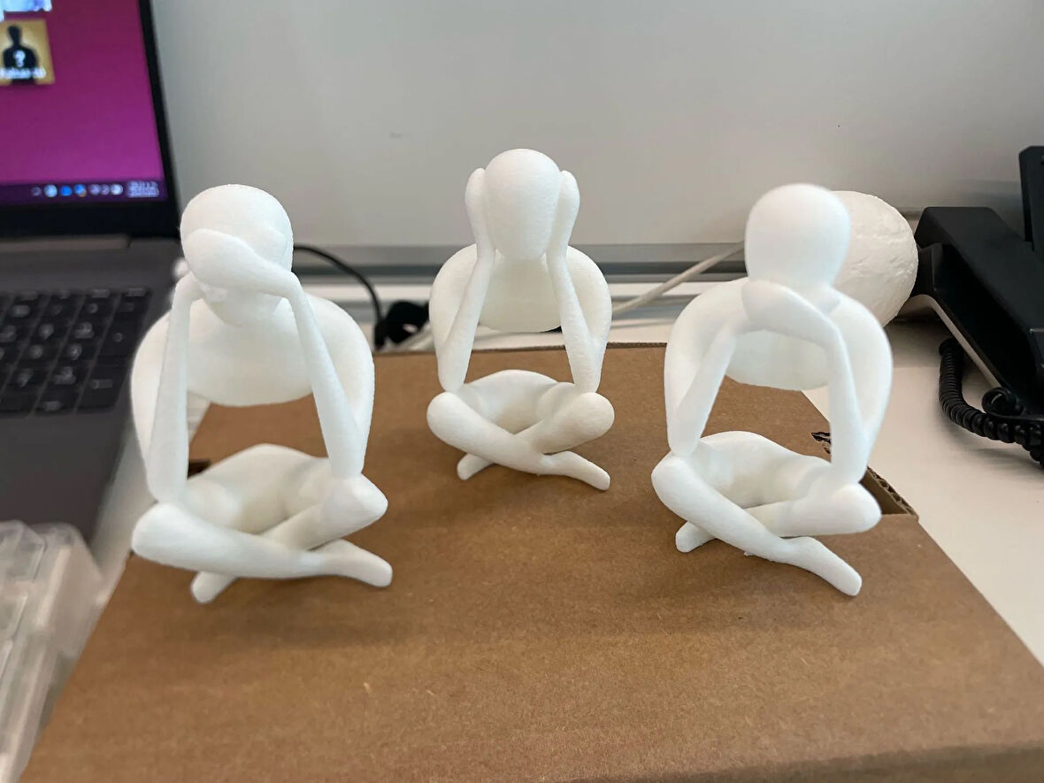 Beyaz  Malzeme Görmedim Duymadım Konuşmadım Figür 12 CM Dekoratif