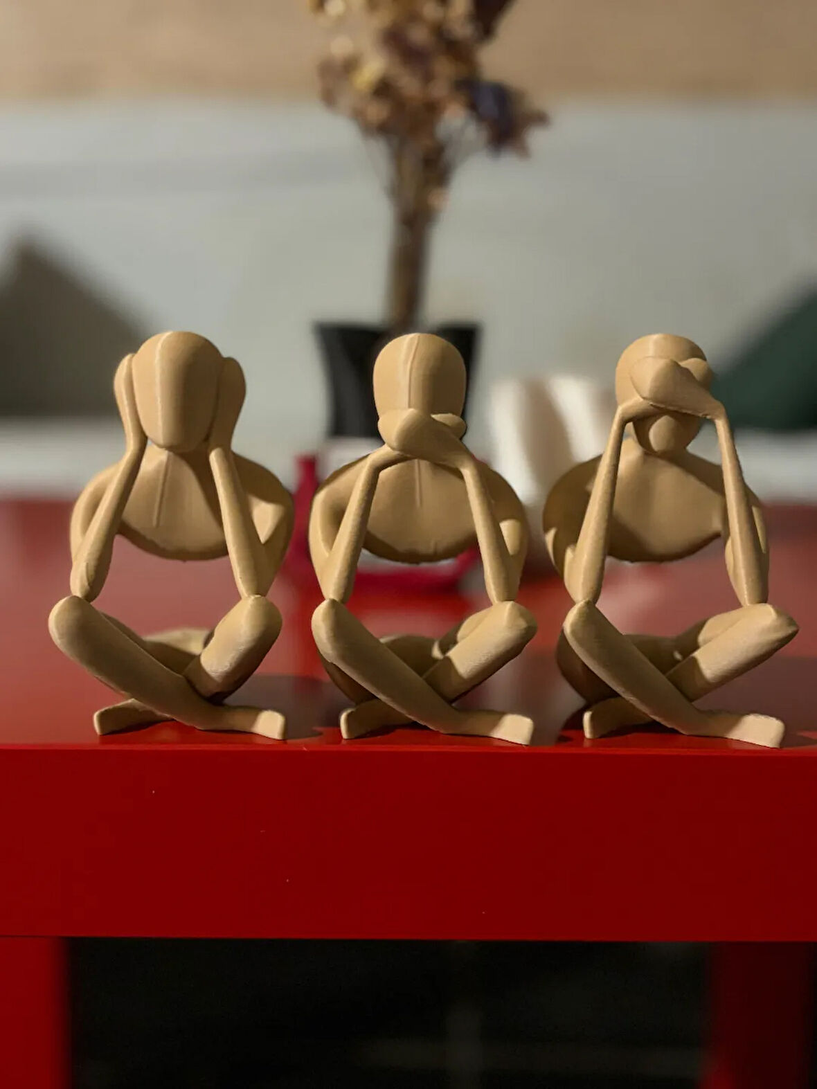 Dokulu Malzeme Görmedim Duymadım Konuşmadım Figür 12 CM Dekoratif