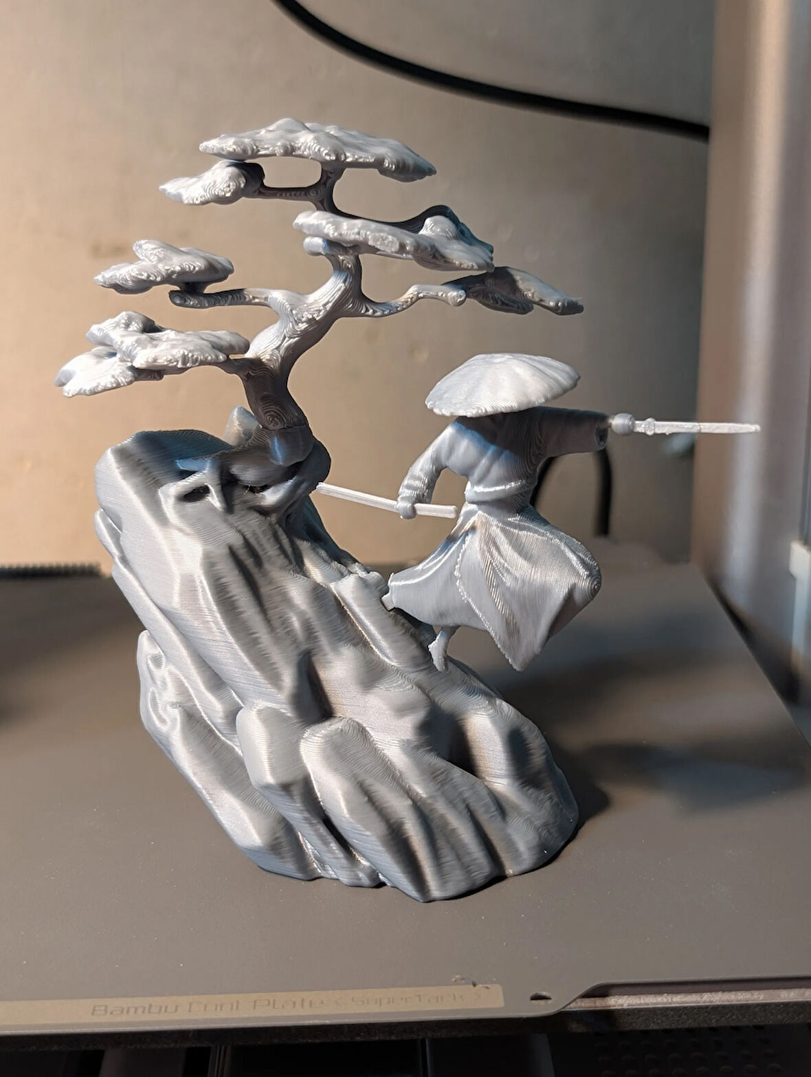 Minyatür Ağaç Bonsai Ağacı 14CM Gri Renk PLA Doğal Malzeme