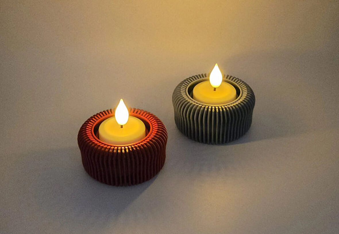 Dekoratif Led Mumlar, 2 li set şamdan şamdan Minik Mumluk