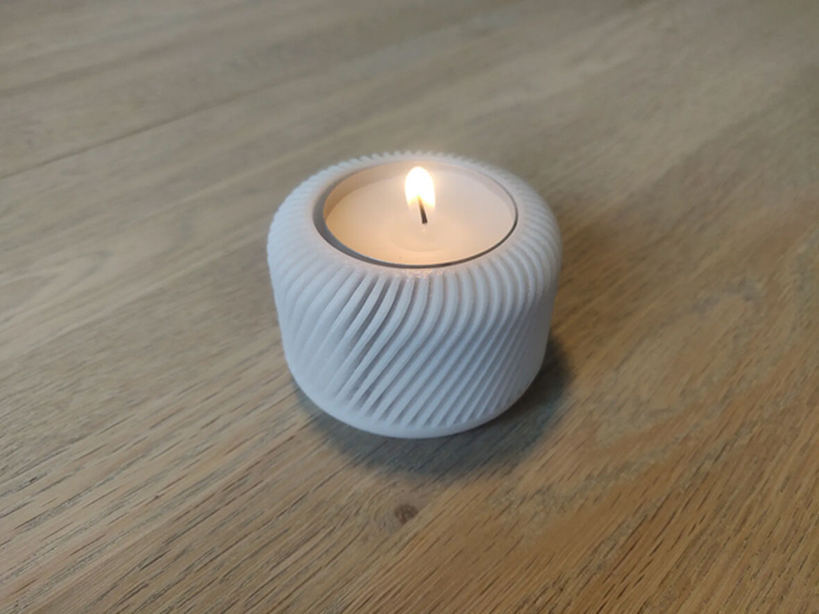 Mini Şamdan Mumluk Decor Mum Dahil Beyaz MD Renk Masa Dekor