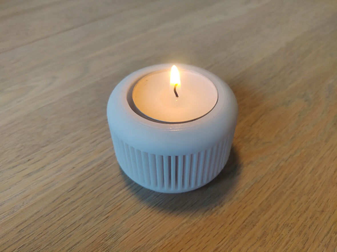 Mini Şamdan Mumluk Decor Mum Dahil Beyaz Renk Masa Dekor