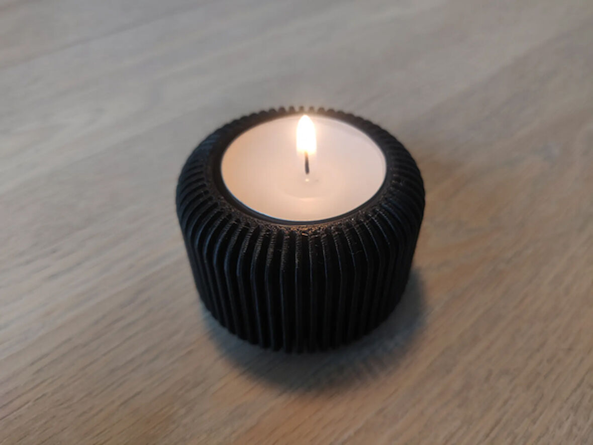 Mini Şamdan Mumluk Decor Mum Dahil Siyah Renk Masa Dekor