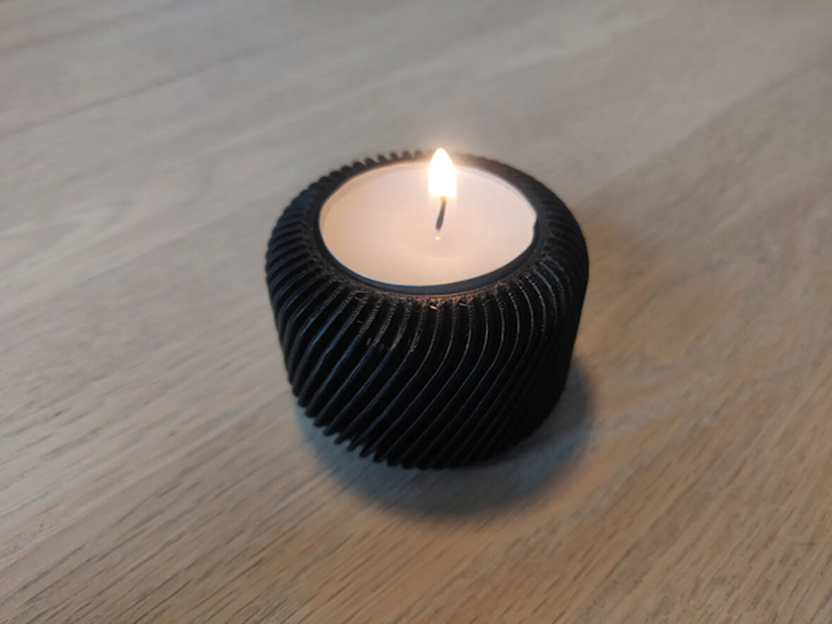 Mini Şamdan Mumluk Decor Mum Dahil Siyah Renk Masa Dekor MD