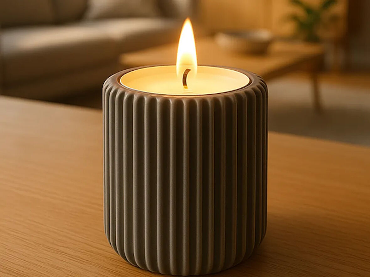 Mumluk - Şamdan Mum Dahildir Masa Ev Düğün Dekorasyon Siyah Renk